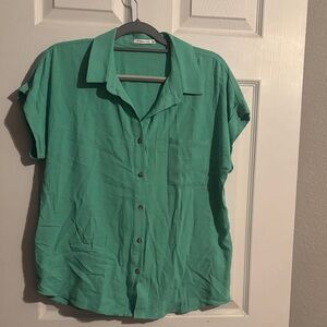 Staccato Green Button-Down Women's Shirt
